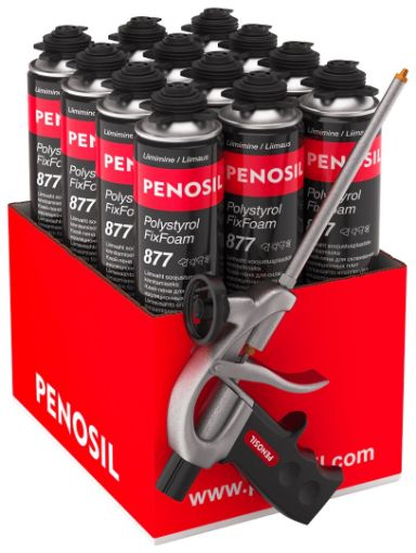 Liimvaht Penosil Polystyrol Fixfoam 877 750ml+vahupüstol C1 pilt